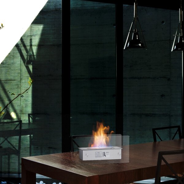 Pastatomas bioetanolo židinys su 1 5 L degikliu (Sidabrinė)