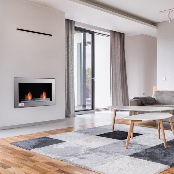 Modernus bioetanolio židinys sieninis/pastatomas (Sidabrinė)