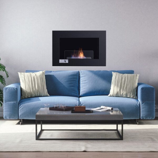 Etanolio biožidinys montuojamas ant sienos arba pastatomas (Juoda)