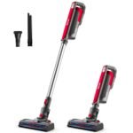 Galingas belaidis dulkių siurblys su 12 kPa siurbimo galia ir LED lemputėmis (Raudona)