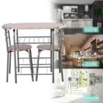 Valgomojo komplektas su dviem kėdėmis (Pilka)