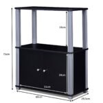 TV staliukas su 2 atviromis lentynomis 60x29 5x75 cm (Juoda)