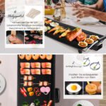 Elektrinė grilio plokštė su reguliuojama temperatūra (Juoda)