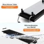 Elektrinė grilio plokštė su reguliuojama temperatūra (Juoda)