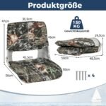 Sulankstoma laivelių sėdynė su atlošu (Kamufliažas)