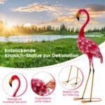 Dvi rožinės sodo skulptūros su flamingais (Rožinė)