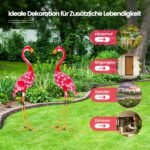 Dvi rožinės sodo skulptūros su flamingais (Rožinė)