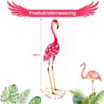 Dvi rožinės sodo skulptūros su flamingais (Rožinė)