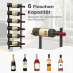 Sieninis vyno laikiklis šešiems buteliams (Juoda)