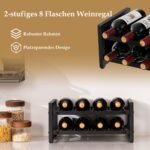 Dvipusis metalinis stovas 8 vyno buteliams (Juoda)