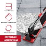 Rankinis plytelių pjaustytuvas 120 cm pjovimo ilgis kampu reguliuojama liniuotė (Juoda)