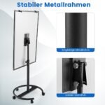 Magnetinis flipchart stovas su ratukais ir priedais reguliuojamo aukščio (Balta)