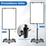 Magnetinis flipchart stovas su ratukais ir priedais reguliuojamo aukščio (Balta)