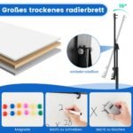 Magnetinis flipchart stovas su ratukais ir priedais reguliuojamo aukščio (Balta)