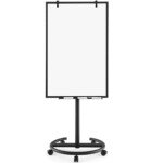 Magnetinis flipchart stovas su ratukais ir priedais reguliuojamo aukščio (Balta)