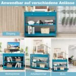 Konsolinis staliukas su stalčiumi ir lentyna (Mėlyna)