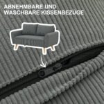 Kordinė dvivietė sofa su nuimamais, skalbiamais atlošo pagalvių užvalkalais