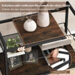 Kompaktiškas konsolinis staliukas su papildomomis lentynomis (Rustikalinė ruda)