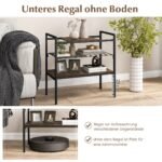 Kompaktiškas konsolinis staliukas su papildomomis lentynomis (Rustikalinė ruda)