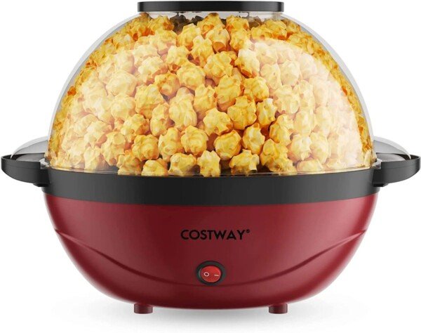 Popkornų aparatas su maišytuvu 5 litrų talpos 850 vatų (Raudona)
