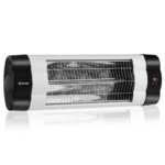 Elektrinis sieninis infraraudonųjų spindulių šildytuvas su nuotolinio valdymo pulteliu (Juoda ir sidabrinė)