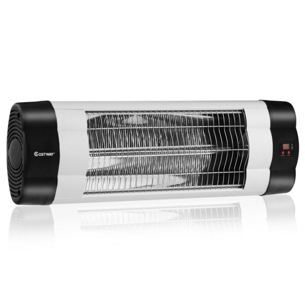 Elektrinis sieninis infraraudonųjų spindulių šildytuvas su nuotolinio valdymo pulteliu (Juoda ir sidabrinė)