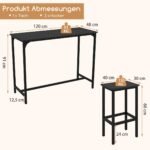 Valgomojo komplektas su aukštu staliuku ir dviem kėdutėmis (Juoda)