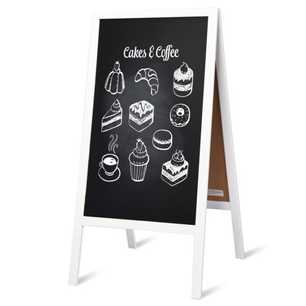 Dvipusė A formos kreidinė lenta (Balta)