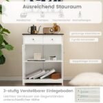 Kompaktiška vonios spintelė su dviem stalčiais ir durelėmis (Balta)