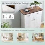 Kompaktiška vonios spintelė su dviem stalčiais ir durelėmis (Balta)