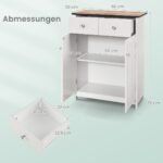 Kompaktiška vonios spintelė su dviem stalčiais ir durelėmis (Balta)