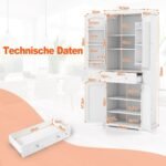 Aukšta virtuvės spintelė su keturiomis durelėmis (Balta)