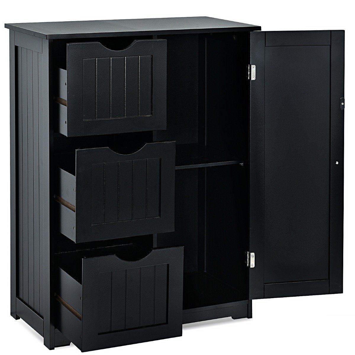 freistehender_vorratsschrank-_mutifunktionaler_lagerschrank-hw66236bk_1_ Daugiafunkcinė sandėliavimo spintelė su 3 stalčiais (Juoda)