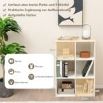 Knygų lentyna su 6 skyriais ir 4 pakopomis (Balta)