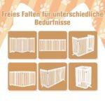 Sulankstomas medinis šunų aptvaras su atramomis (Balta)