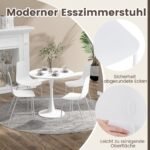 Valgomojo kėdžių komplektas (4 vnt.) su metalinėmis kojelėmis (Balta)