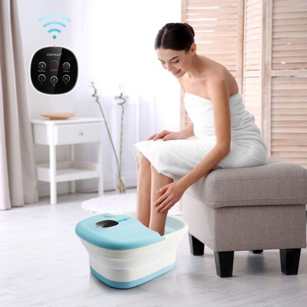 Elektrinis sulankstomas pėdų masažuoklis su šildymu (Mėlyna)