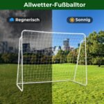 Futbolo vartai su tinkleliu ir tvirtu rėmu 215 x 152 x 76 cm (Balta)
