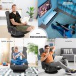 Reguliuojamas 6 padėčių sulankstomas kėdės-čiužinys (Pilka)