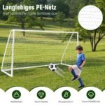 Futbolo vartai su tvirtu tinklu ir šešiais kuoliukais (Balta)