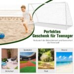 Futbolo vartai su tvirtu tinklu ir šešiais kuoliukais (Balta)