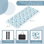 Daugiafunkcis futono čiužinys su užvalkalu ir nešiojimo taše 90 x 200 cm (Žalia)