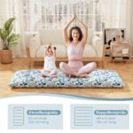 Daugiafunkcis futono čiužinys su užvalkalu ir nešiojimo taše 90 x 200 cm (Žalia)