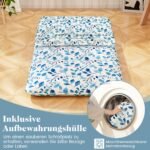 Daugiafunkcis futono čiužinys su užvalkalu ir nešiojimo taše 90 x 200 cm (Žalia)