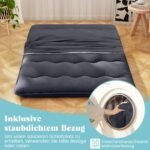 Daugiafunkcinė sulankstoma čiužinio-miegmaišio sistema su skalbiamu užvalkalu ir nešiojimo krepšiu (Juoda)