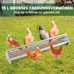 Metalinis vištų lesintuvas 15 L (Sidabrinė)