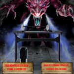 Žaidimų stalas su puodelių ir ausinių laikikliais (Juoda)