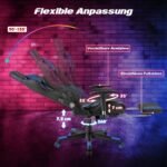 Ergonomiška žaidimų kėdė su RGB apšvietimu ir ištraukiama kojų atrama (Mėlyna)