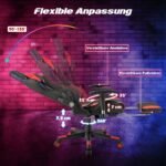 Ergonomiška žaidimų kėdė su LED apšvietimu ir ištraukiama kojų atrama (Raudona)