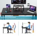 Žaidimų stalas su monitoriaus lentyna ir priedais (Juoda)